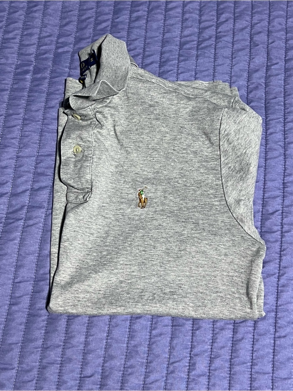 Ralph Lauren Kids Heather Gray Polo with Embroidered Pony